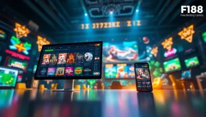 Vibrant digital scene showcasing พอร์ทัลเกม F168 with modern gaming interfaces and colorful elements.