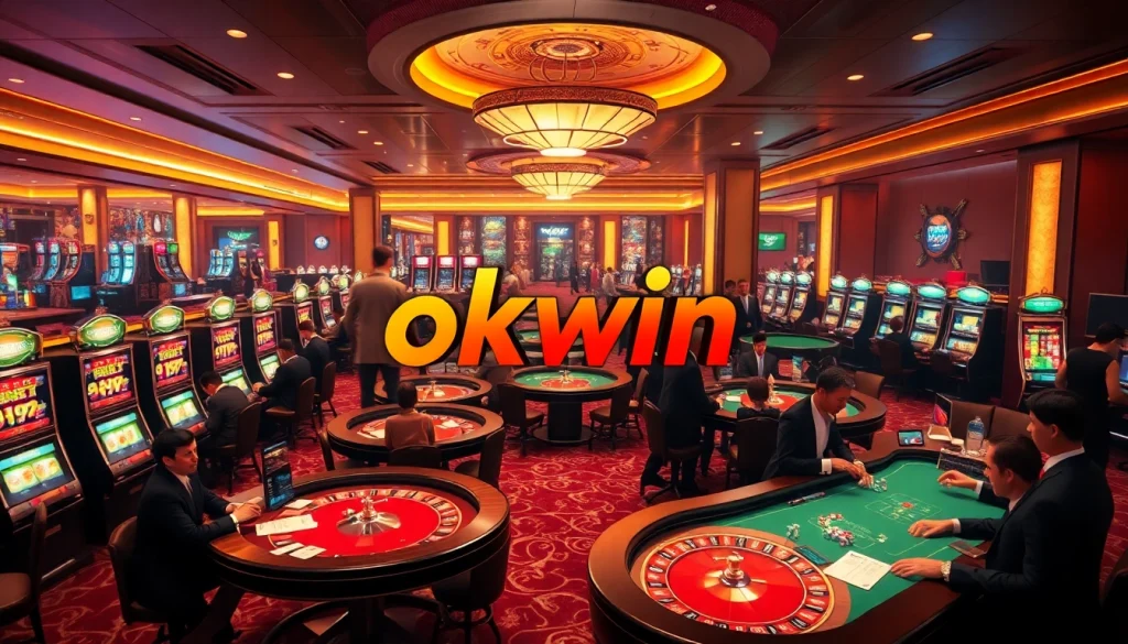 Experience luxury gaming at OKWIN casino, featuring vibrant slot machines and exciting table games.