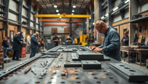 Find expert steel fabricators near me working on metal fabrication in a professional workshop.