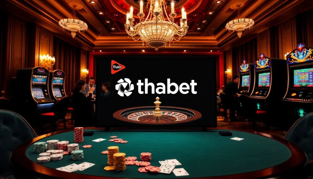 Engaging players betting in a luxury casino environment with thabet branding