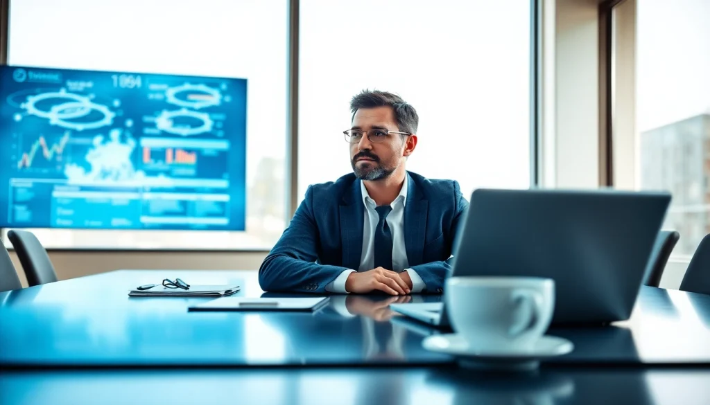 Crisis management consultant leading a strategic meeting, showcasing professionalism and teamwork.