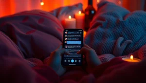 Experience the thrill of ai sexting in a cozy, intimate setting with a smartphone and romantic ambiance.