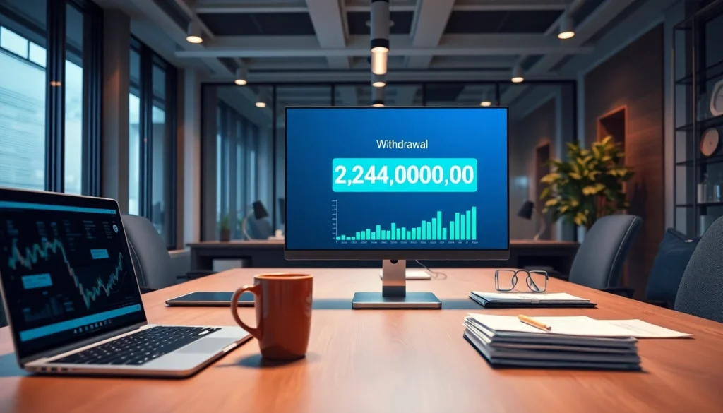 Successful financial workspace with BOX138 withdrawal notification of Rp 2.424.000,00