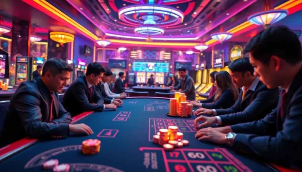 Experience the excitement of online gaming at https://mm88.agency/ with a vibrant casino landscape filled with dynamic players and engaging games.