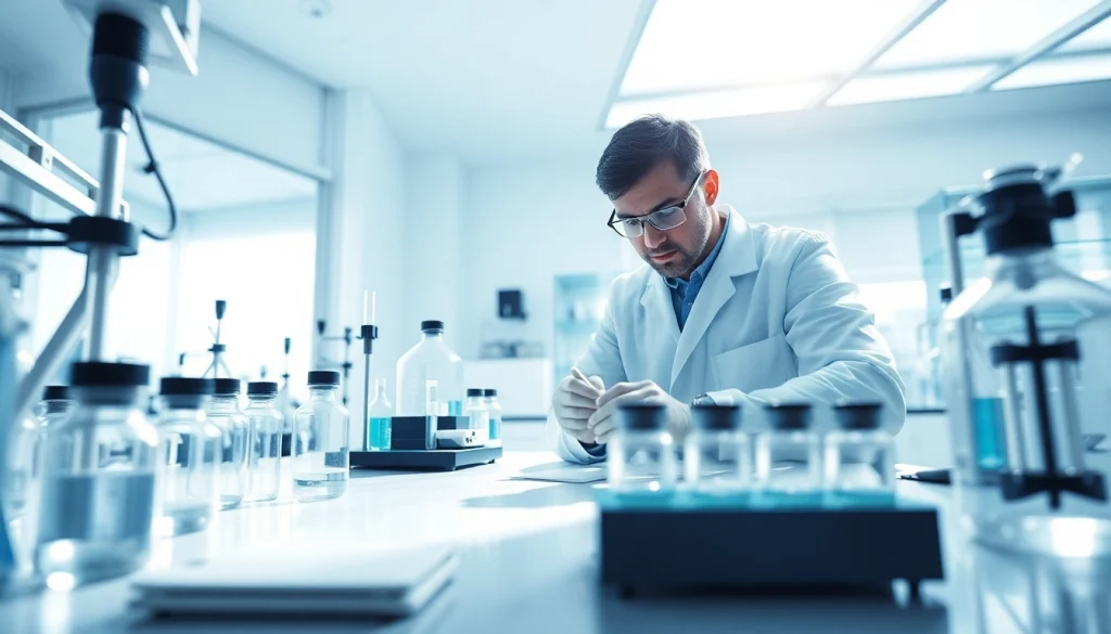 Detailed laboratory scene on WIN55 synthetic cannabinoid research, showing vials and equipment.