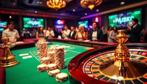 Engaging casino scene showcasing the excitement of new 66 gaming experiences with vibrant poker chips and tables.