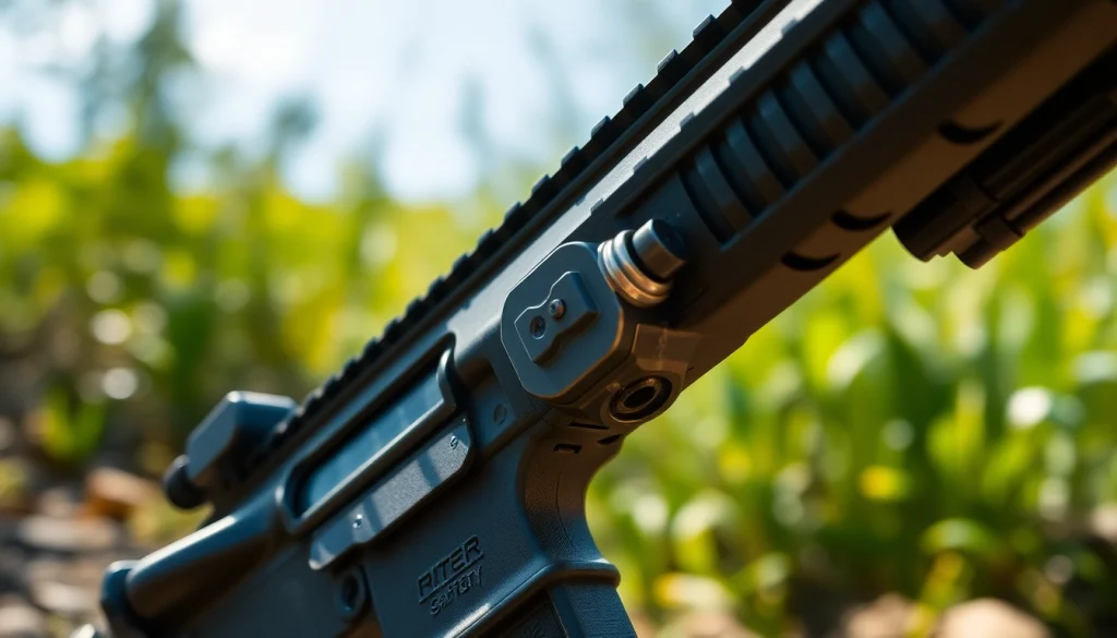 Close-up view of the ar super safety trigger installed in an AR-15 platform, highlighting its design.