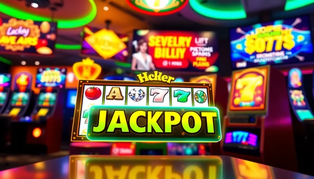 Play exciting winmy slot games with vibrant visuals and high jackpots in a lively casino atmosphere.