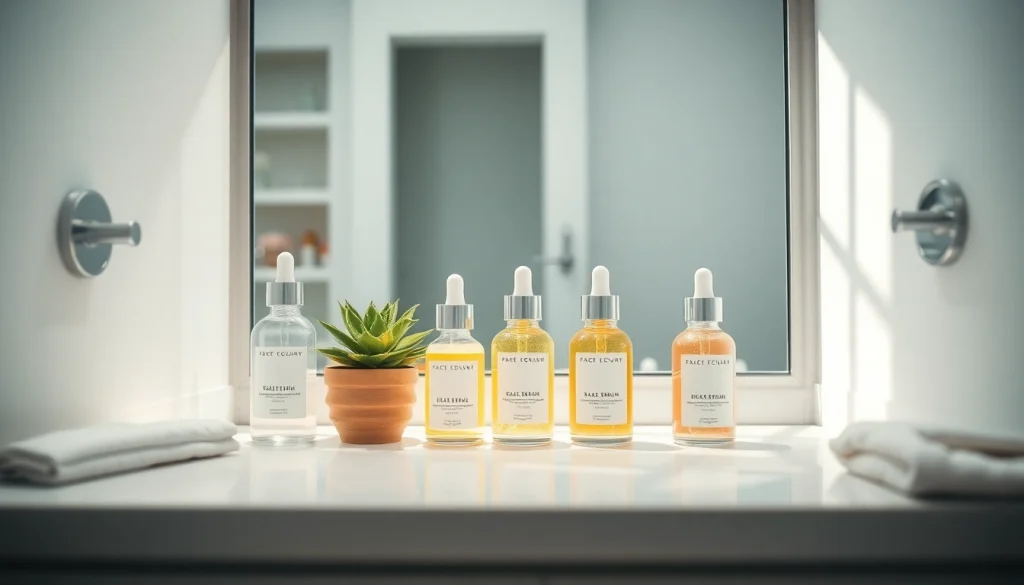 Bild som visar bästa serum i en elegant badrumsinredning, som lyfter fram lyx och egenvård.