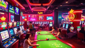 Exciting online gaming scene highlighting the fly88 link in a vibrant casino atmosphere.