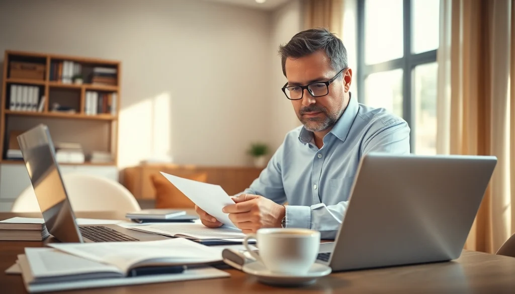 Traducteur portugais assermenté engagé dans la traduction de documents, reflétant l'expertise et le professionnalisme.