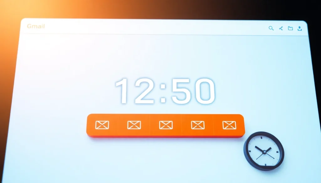 Create a striking gmail countdown timer displayed in an email interface.