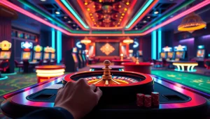 Engage with the doaslot login interface in a vibrant online casino atmosphere.