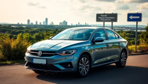 Chirie auto Moldova: Modern car rental scene in Chisinau with scenic backdrop.