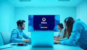 Atera login troubleshooting guide image showing a diverse tech support team collaborating effectively.