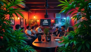 Clubs Cannabis Madrid, ambiance of a social club with vibrant socializing atmosphere