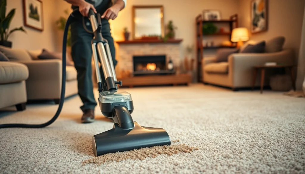 Experienced carpet cleaners roseville ca removing stains in a neat living space.
