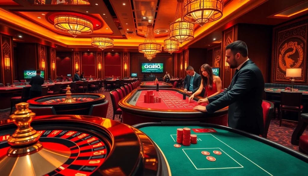 Experience excitement at GG88 with roulette, poker tables, and vibrant online gaming interactions.