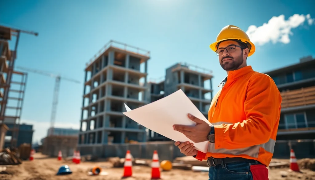 Construction Manager evaluating project site in New Jersey for efficient building management.