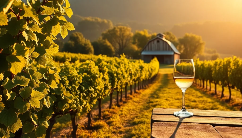 Experience beautiful clarksburg wineries surrounded by lush grapevines and a rustic barn.
