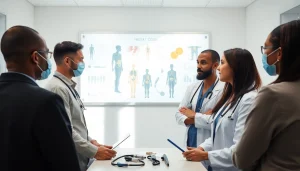 Scena che illustra il significato di eterologa, con specialisti medici in discussione.