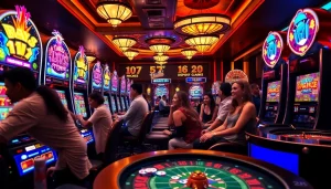 Para pemain menikmati kegembiraan di area mesin slot dengan fokus pada permainan slot deposit 1K.