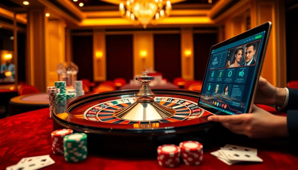 Experience excitement at 7upbet with vibrant casino elements like roulette wheels and poker chips.