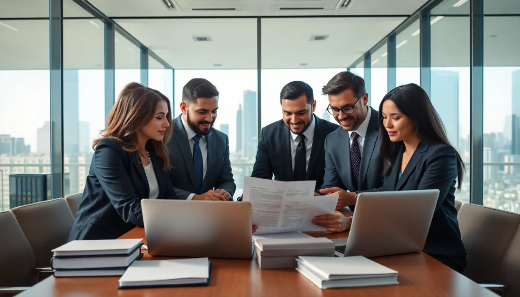 Efficient team working on Collections Litigation Management strategies in a modern office environment.