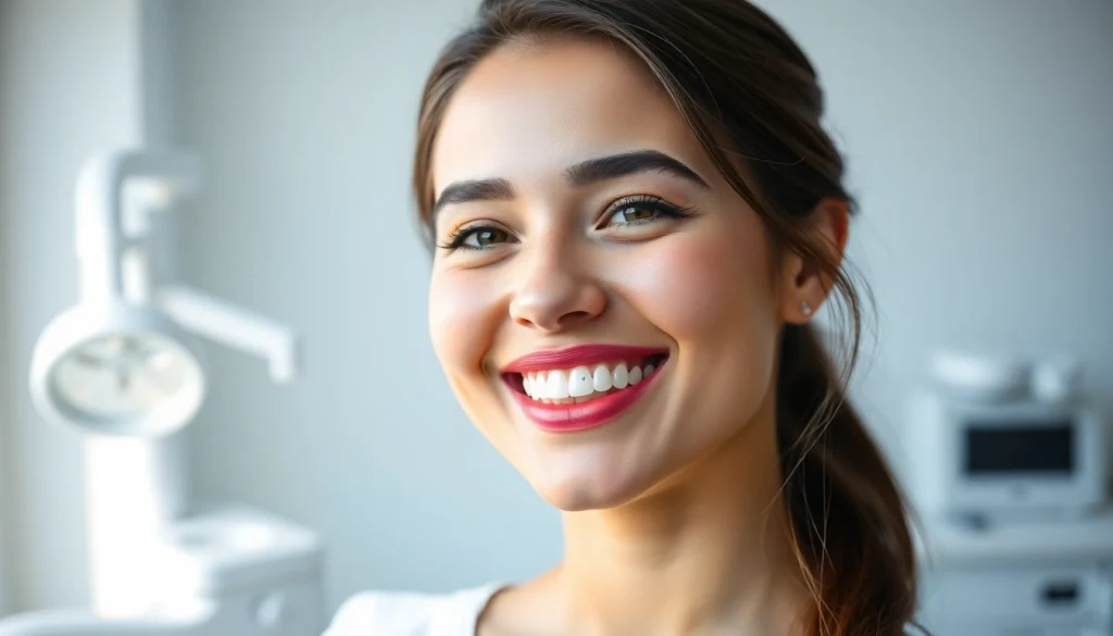 キレイライン矯正 口コミ - A confident woman smiling, showcasing her perfect teeth after orthodontic treatment.