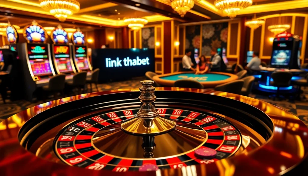 Experience the thrill at link thabet with engaging casino table action and vibrant gaming elements.