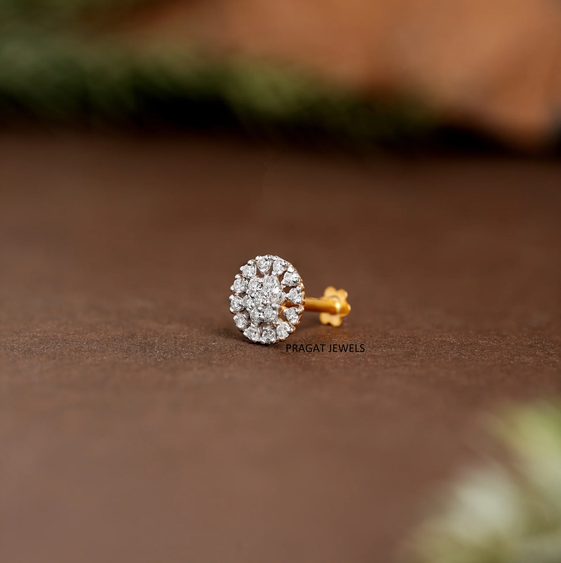 Elegant Diamond Nose Pin with Certified Diamonds