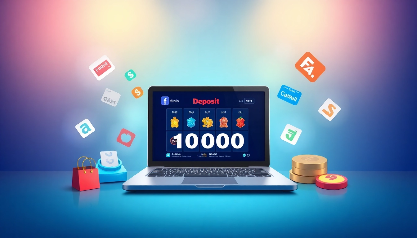 Slot deposit 1000 interface showcasing online gambling and payment methods.