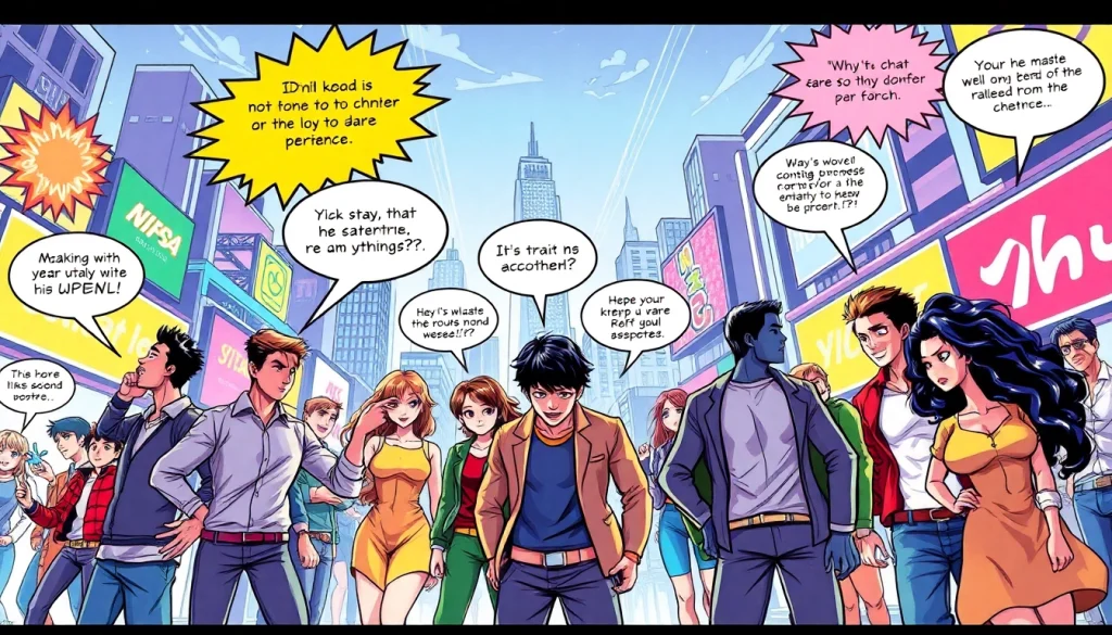 뉴토끼의 다양한 장르 웹툰 캐릭터들이 활기차게 행동하는 장면