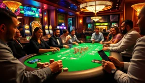 Engaged players at a poker table, exploring hidden wiki link strategies for winning at casinos.