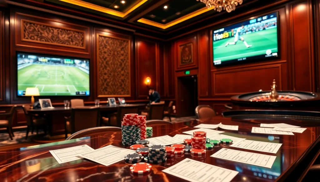 Enhance your football betting strategies with เทคนิคแทงบอล in this vibrant casino scene.