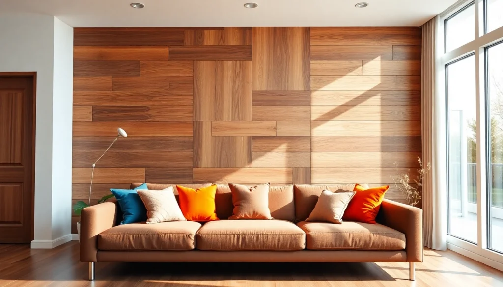 Enhance your space with stunning wall paneling crafted from natural wood featuring intricate textures.