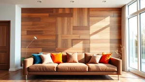 Enhance your space with stunning wall paneling crafted from natural wood featuring intricate textures.