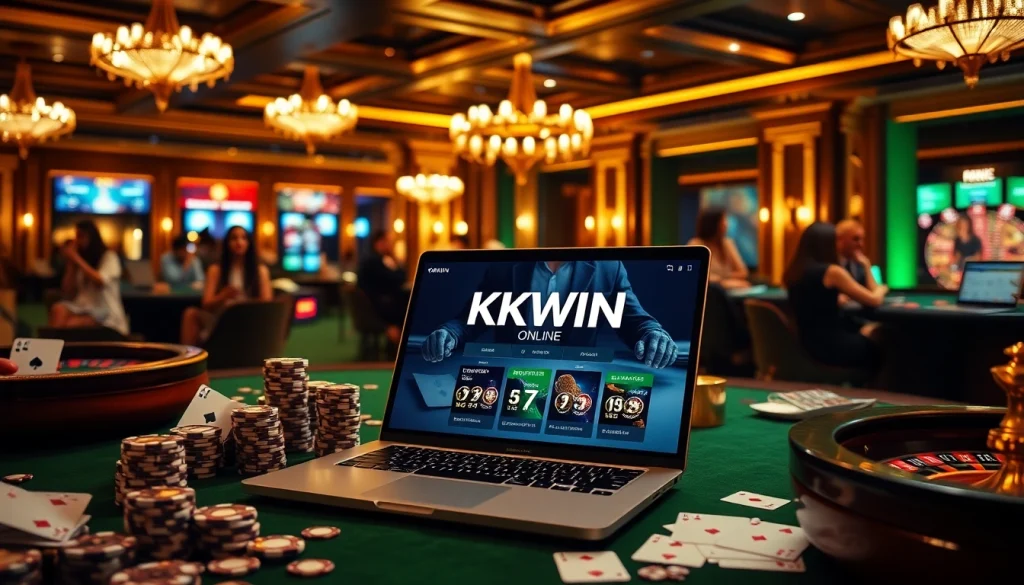 Experience the thrill of playing at KKWIN link with engaging visuals of online gambling.
