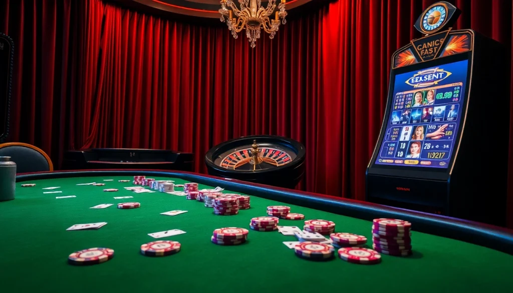 Trải nghiệm sự hồi hộp của casino tại https://luck8.net với cảnh chơi cược sang trọng gồm các chip cược, bài và bánh xe roulette.
