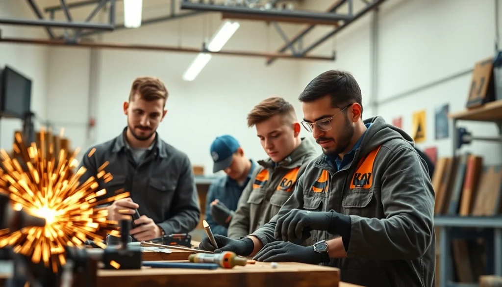Students learning valuable skills at a Trade School In Tennessee with hands-on training.