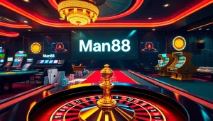 Experience thrilling online gaming at Man88 with vibrant casino tables and exciting games.
