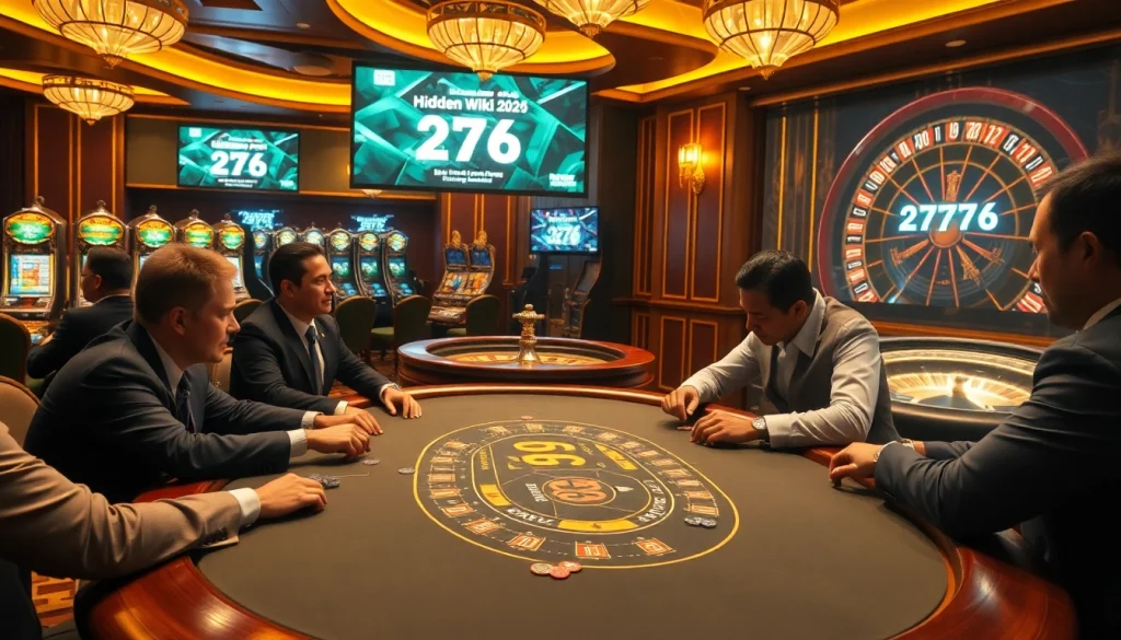 Engaging players at a poker table in a luxurious casino emphasizing hidden wiki 2026 options.
