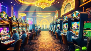 Permainan seru pada mesin slot Zeus di lingkungan kasino mewah.