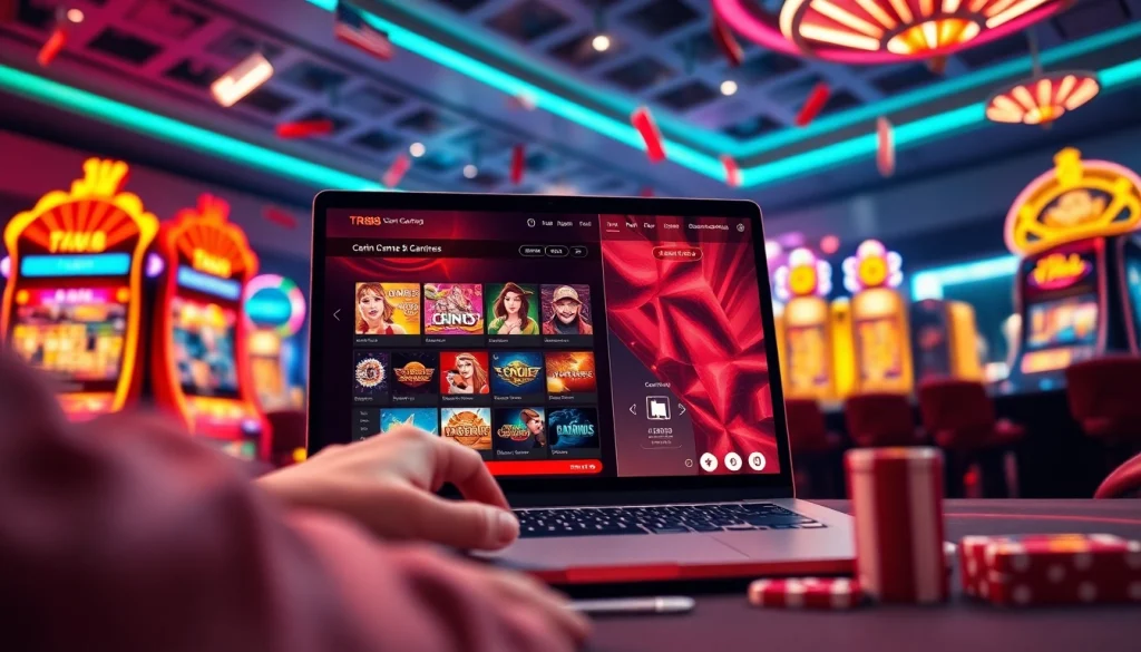 Engaging TR88 gaming experience showcasing interactive casino games and vibrant elements.