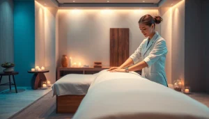 출장안마 service in a tranquil setting, showcasing a professional massage therapist at work.