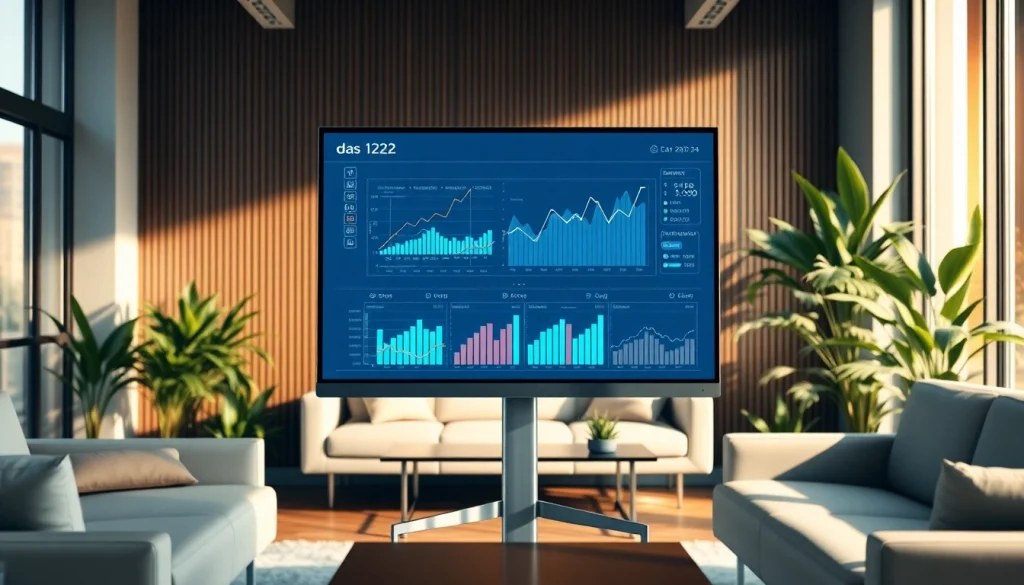 Showcase das 142 on a digital display, illustrating advanced features in a modern office.