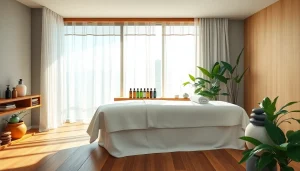 편안한 분위기의 마사지 치료를 위한 릴렉싱 스파 환경.