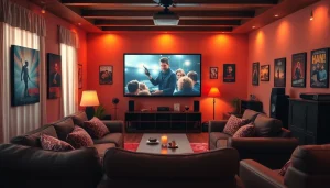 ดูหนังออนไลน์ บนโซฟานุ่มสบายในห้องนั่งเล่นที่อบอุ่นและมีบรรยากาศผ่อนคลาย