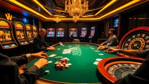 Vivez l'excitation du meilleur casino en ligne avec un jeu de poker stratégique et des éléments de casino luxueux.