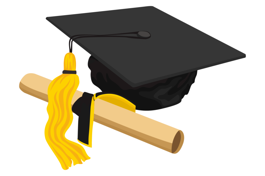graduation-item-graduation-hat-and-graduation-certificate-roll-free-png